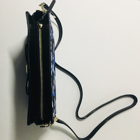 New Kate spade blue & black floral Angelica Purse - Picture 6 of 8